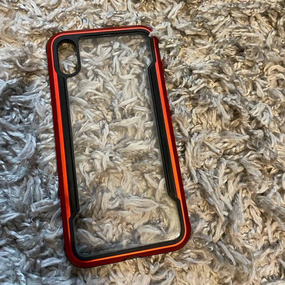 Clear & red defense shield iPhone X max phone case